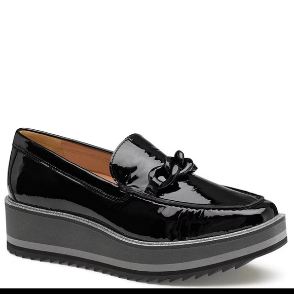 Johnston & Murphy Shoes - Johnston & Murphy Gracelyn Patent Chain Platform Loafers. Size 7.5.